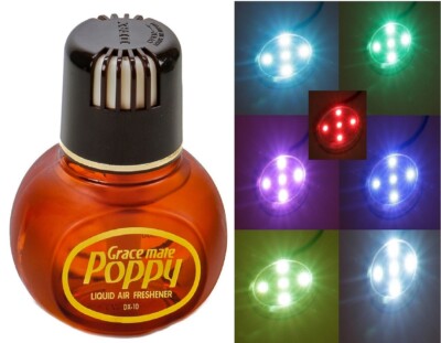 Lufterfrischer Duft Vanille Poppy LED Multicolor Beleuchtung 5V USB LKW Auto KFZ