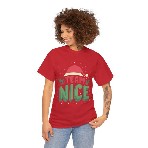 Team Nice Funny Christmas Graphic Tee Shirt, S-5XL - Picture 16 of 17