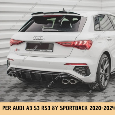   MAXTON STYLE SPOILER FOR 2019-2024 AUDI A3 E S3 RS3 SLINE - GLOSSY BLACK