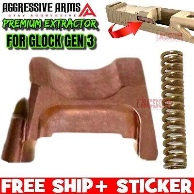 AGGRESSIVE ARMS 416 STAINLESS BRONZE EXTRACTOR for GL0CK GEN 3 w/ PREMIUM SPRING