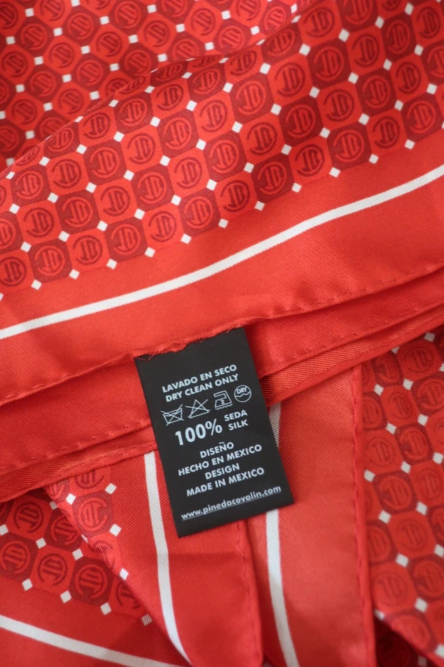 Bufanda roja seda logotipo del equipo de fútbol Pineda Covalin México Deportivo Toluca ¡NUEVA SIN ETIQUETAS! Foto 3 de 4