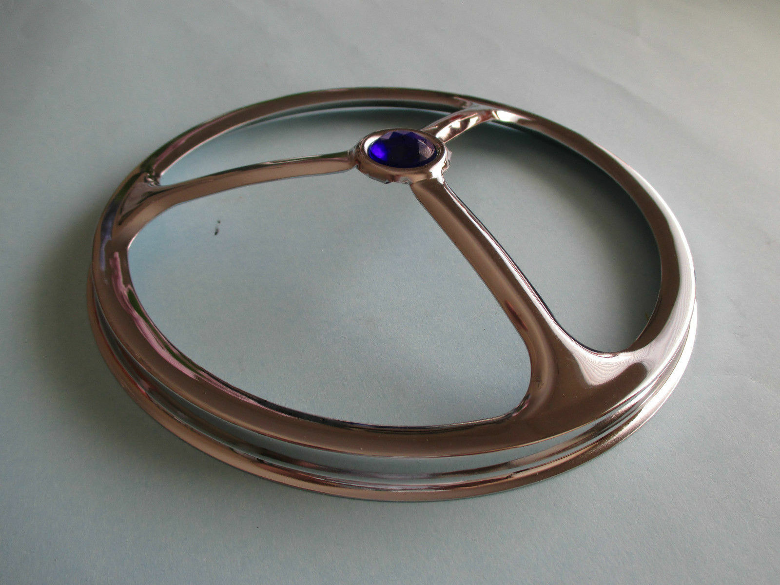 5 3/4" CHROME TRI BAR HEADLIGHT COVERS WITH BLUE DOTS HOLDEN FORD CHEV HOTROD eBay