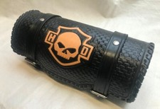 HARLEY DAVIDSON - bag leather tool roll chopper ORIGINAL  black SKULL