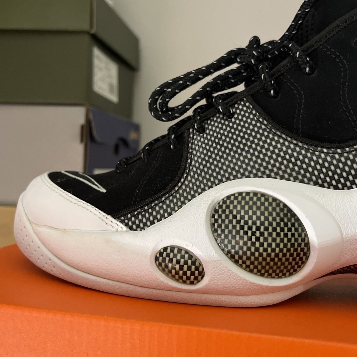 SIZE 8.5 NIKE AIR ZOOM FLIGHT PREMIUM BLACK WHITE GREY 317810-011