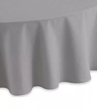 Kate Spade Tablecloth Labradee Dot Platinum Gray 70" Round New