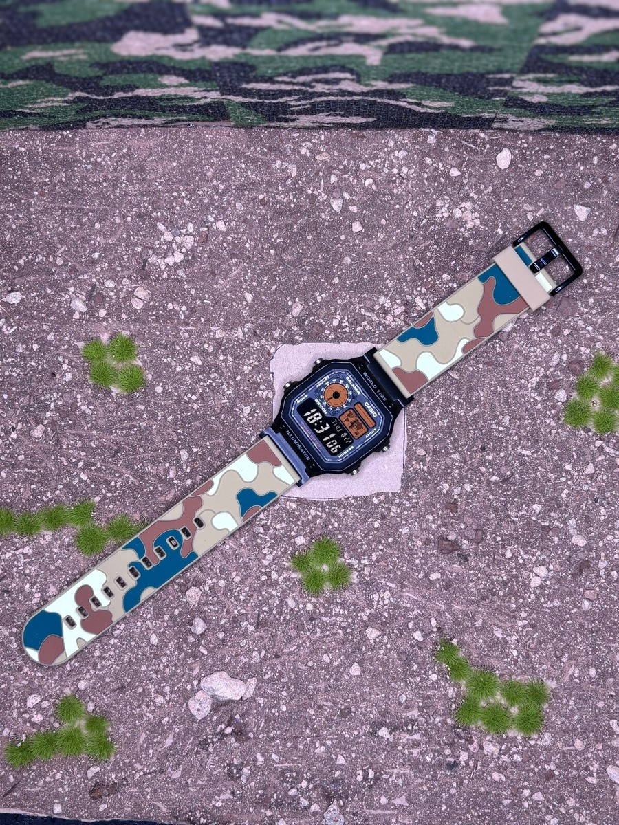 Montre Casio AE1200 Modifiée Thème Camouflage Désert - Digitale Multifonctions - Neuve