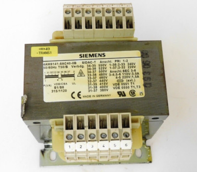 SIEMENS 4AM8141-8AC40-0B SIDAC-T TRANSFORMER T50/B PRI 240/220V