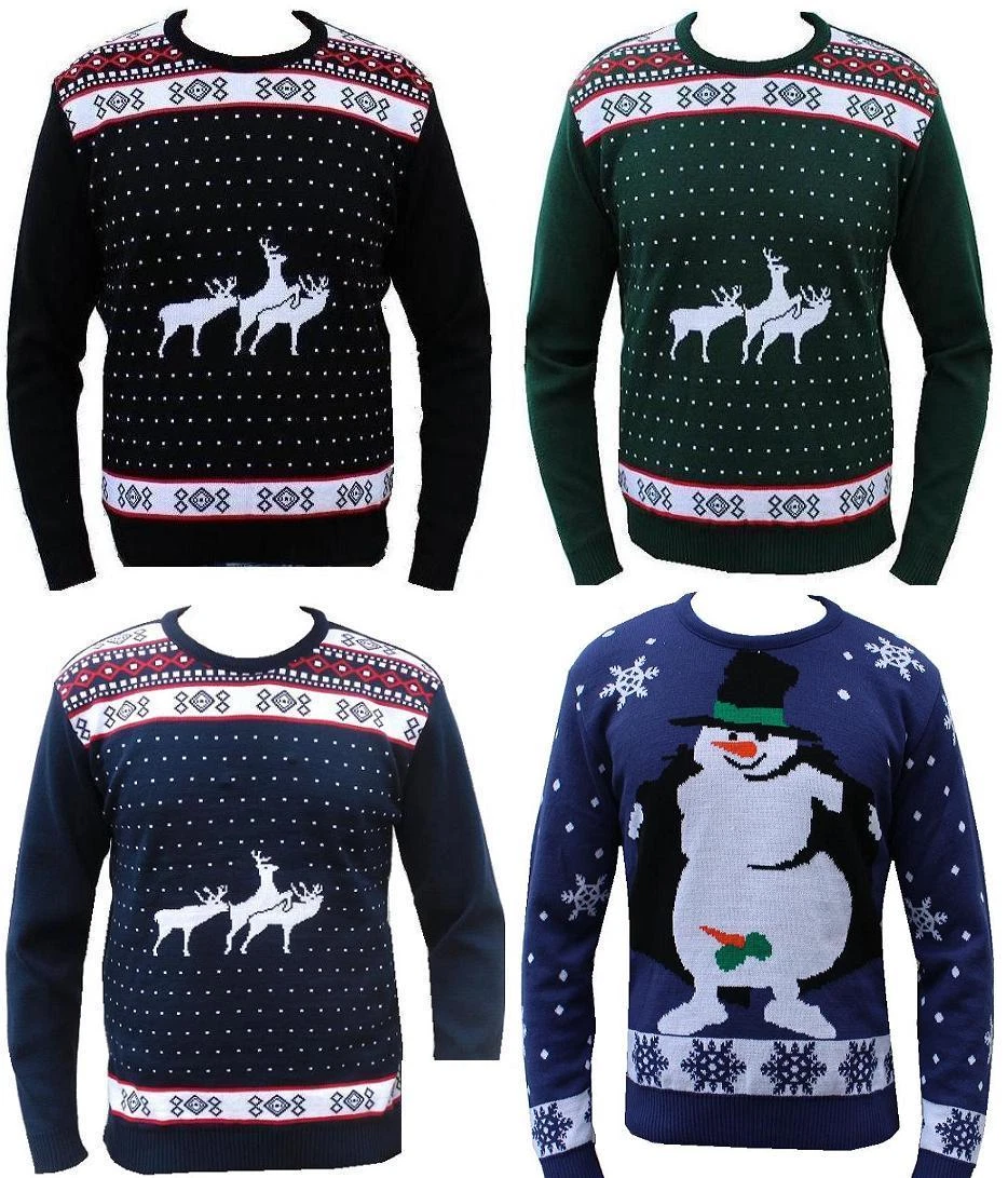 NEW MENS LADIES FUNNY RUDE NAUGHTY CHRISTMAS JUMPER REINDEER XMAS SWEATER  SANTA