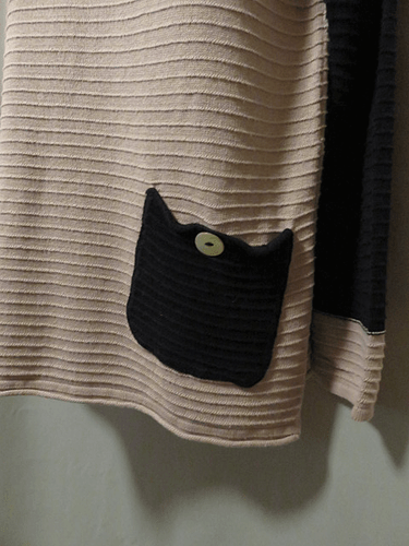 Lulu-B Strick Tunika Oberteil beige schwarz gerippt Pullover Gr. S Small Oversized - Bild 5 von 6