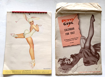 Full Year 1947 Petty Girl Pinup Girl Calendar w/ Original Envelope