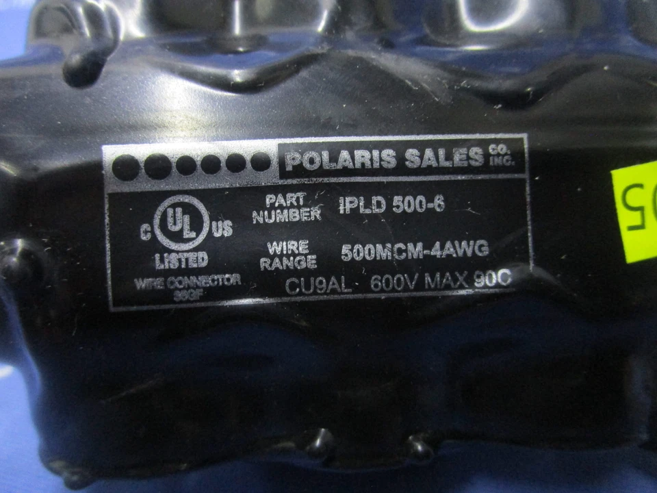 NEW POLARIS INSULATED MULTI-TAP CONNECTOR IPLD-500-6 500MCM-4AWG 600V 1 Y WARRAN - Image 2 of 4