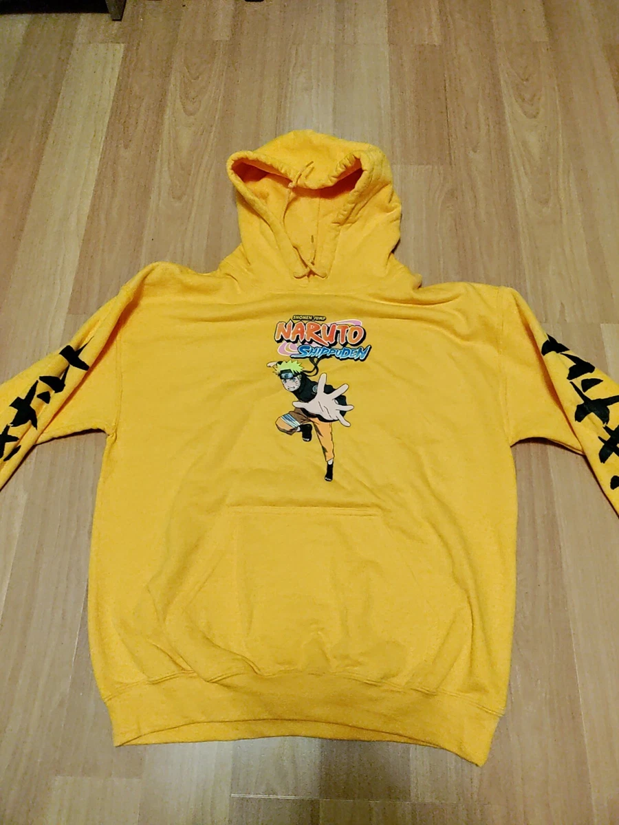 Naruto Shippuden Anime Pullover Hoodie Yellow/Orange Size Medium | eBay