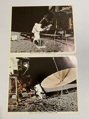 Apollo 12 Mission Lithographs Astronauts Conrad & Bean 1970 Lot 2 NASA