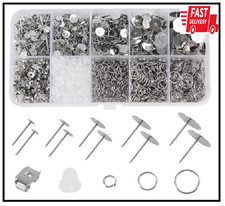 1650Pcs Earring Posts and Backs Jump Rings Kit Hypoallergenic Earring Studs Butt