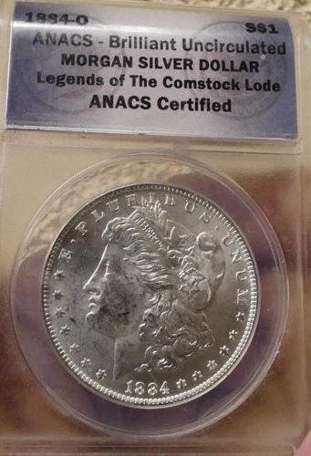 1884-O MORGAN SILVER DOLLAR ANACS LEGENDS OF THE COMSTOCK LODE CHOICE BU