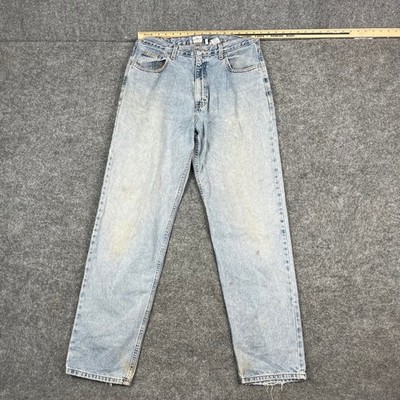 Calvin Klein Jeans Mens Size 34 Light Wash Straight Leg Distressed Vintage Denim