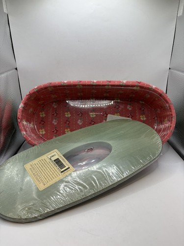 2006 Longaberger Boutique Rare Sage Green Long Tissue Basket With Liner And Lid - Picture 2 of 4