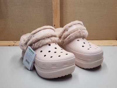 NEW CROCS Bae Lined Fur Clog 211753 Quartz Women's Size 10