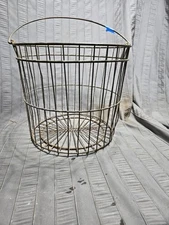 Vintage Wire Egg Basket W/Handle Primitive Farmhouse Farm Ranch Country 6 Unique
