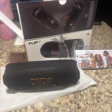 JBL Flip 7 Portable Waterproof Bluetooth Speaker - Black Never Used