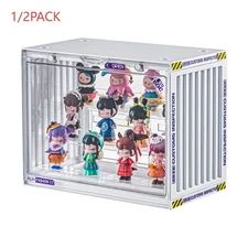 Acrylic Display Case 3-Tier Adjustable Magnetic Door Removable Shelves Showcase