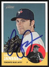 2012 Topps Heritage Casey Janssen Auto Toronto Blue Jays #419 Card Signed