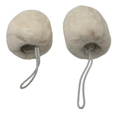 Vintage ABC Fur Montreal White Mink Fur Hand Muff Set Made in Canada Off White