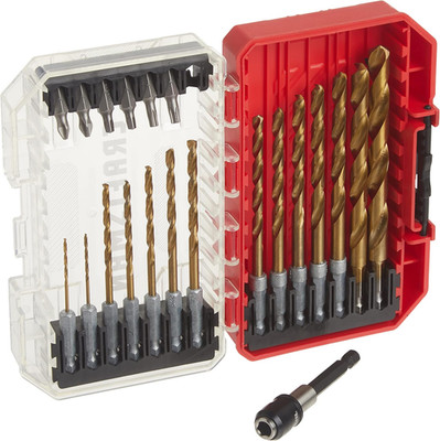 Drill Bit Set/Screwdriver Set, Titanium Nitride Coated, 21Pc (CMAM3211)