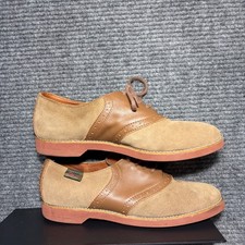Bass Mens Saddle Shoes Tan Suede Brown Leather Oxford Made in USA 4716 W 8.5 M