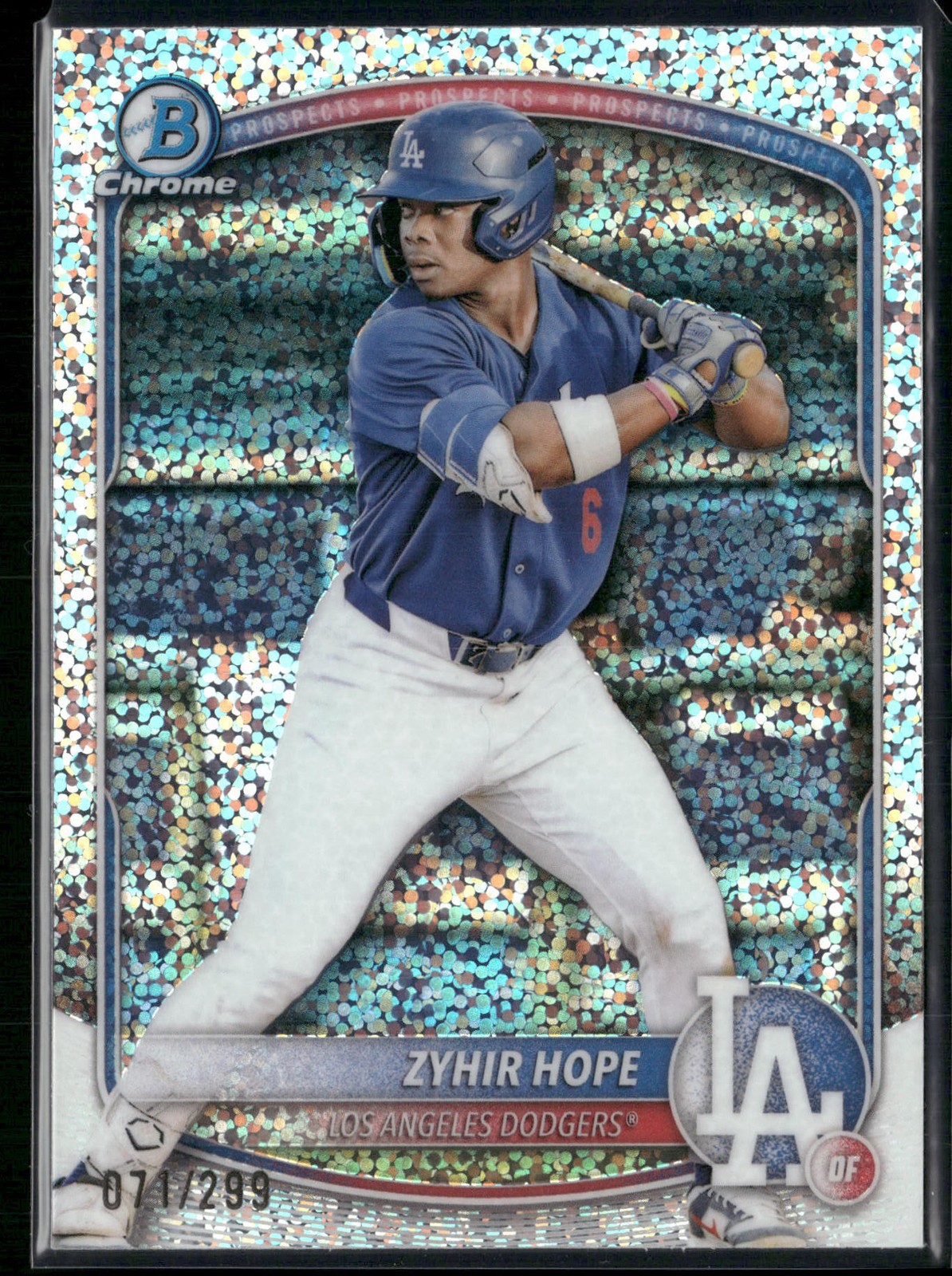 2025 Bowman #BCP-2 Zyhir Hope Chrome Prospects Speckle Refractor #/299