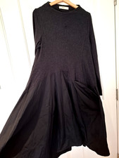 Urban by Alembika Black Dress Size 3 UK 14 16 Oversized Pocket Lagenlook Balloon