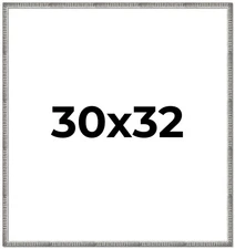 30x32 Frame Silver Picture Frame  Modern Photo Frame UV Acrylic, Acid Free Back