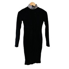Fashion Nova Another Dream Mock Neck Suede Dress Size S Small NWT Black