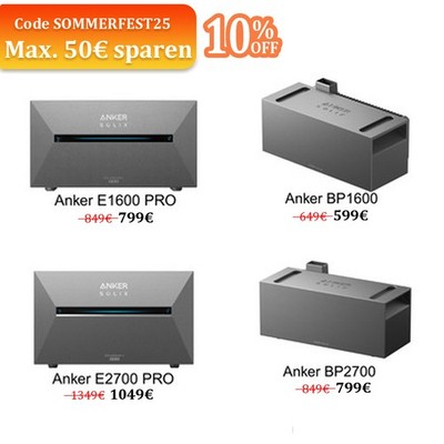Anker Solix Solarbank 3 E2700 PRO / 2 E1600 Pro / BP2700 Akku / Smart Meter/Plug