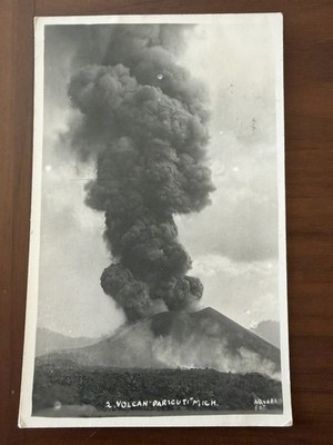 Vintage RPPC Paricutin Volcano Eruption Mexico Real Photo Postcard 1948 Marked