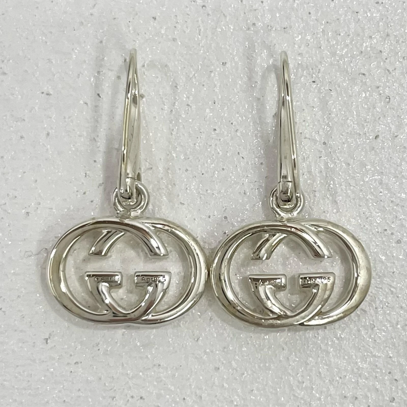 Boucles d'oreilles GUCCI imbriquées G argent Ag925 accessoires pour femmes 223321 J8400 8106