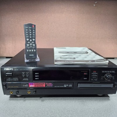 Philips CDR 785 Audio CD Recorder 3-CD Changer Black Excellent Remote Manual