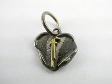 Waxing Poetic Sterling Silver Initial Letter F Heart Charm or Pendant 925 2.2g