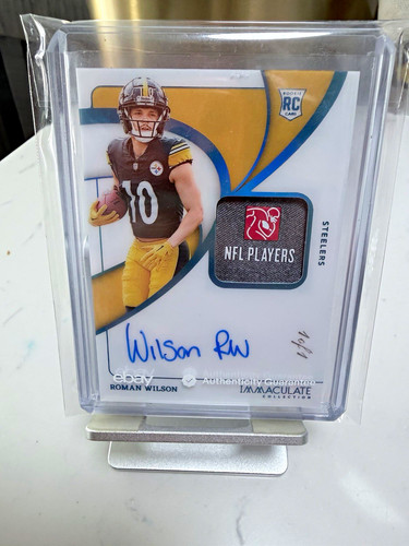 Roman Wilson 1/1 RC On-card Auto, Patch. Steelers RPA long/full auto