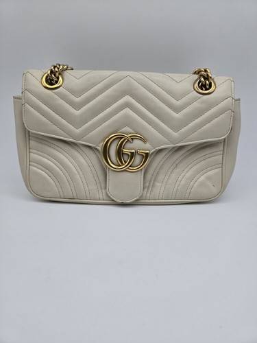 Gucci GG Marmont Beige Matelassé Leather Shoulder Bag Signs of Use Bag Only