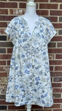 GAP Blue & White Floral Cotton Flutter Sleeve Dress MEDIUM *NWT*