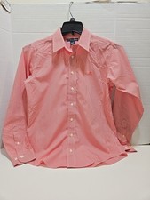 Boys BROOKS BROTHERS 346 Non Iron RED Gingham Button Up Shirt Size Large Cotton