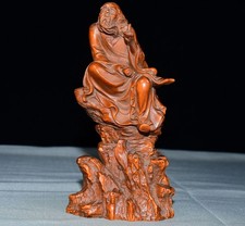 Squisito piccolo ornamento in legno di bosso foglia Lao Tzu