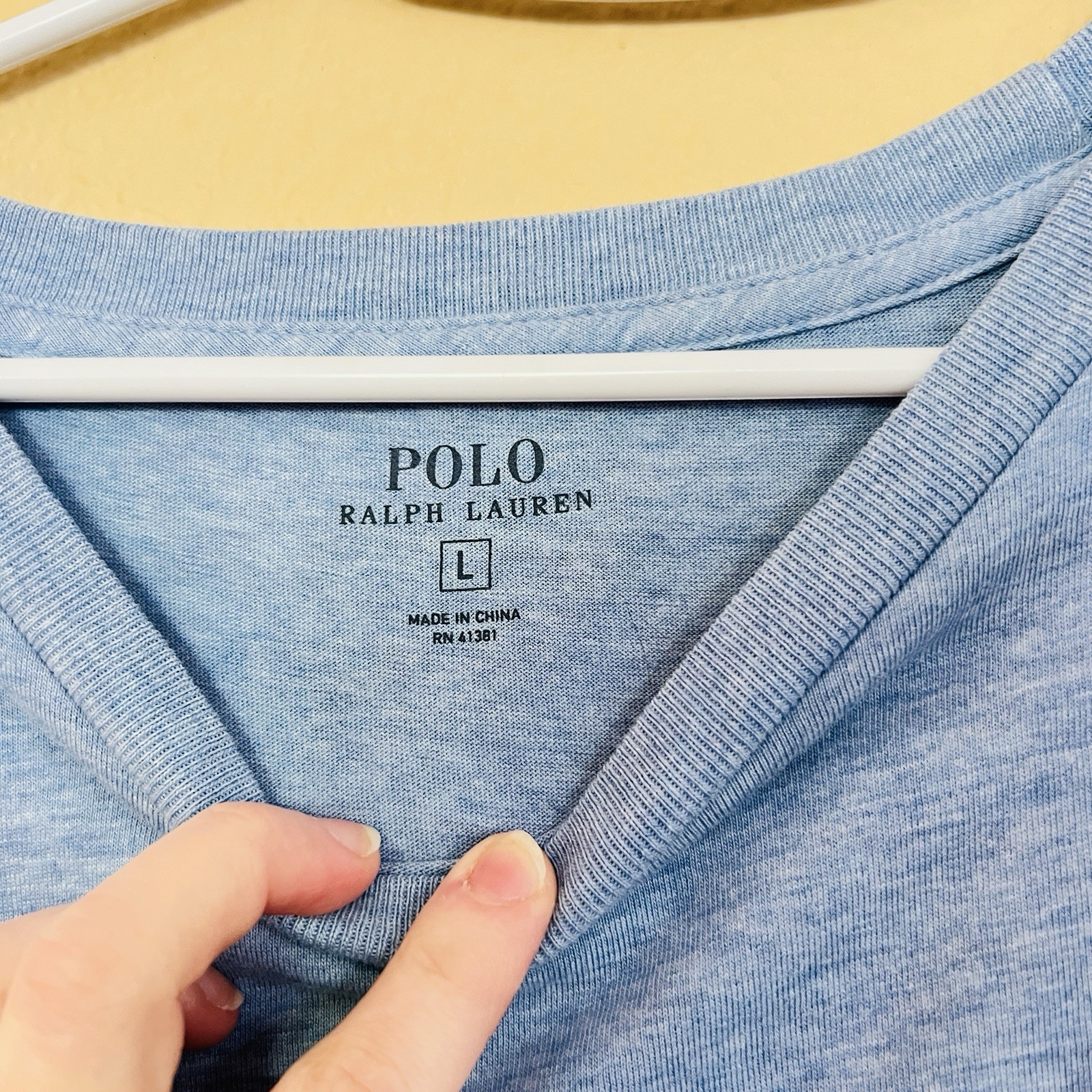 Polo Ralph Lauren Pony Polo T Shirt Uomo Blu Pastello Tasca Petto Ricamata