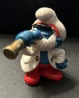 Smurfs Ship Captain Telescope Smurf Figurine 1981 Schleich Hong Kong — photo 1