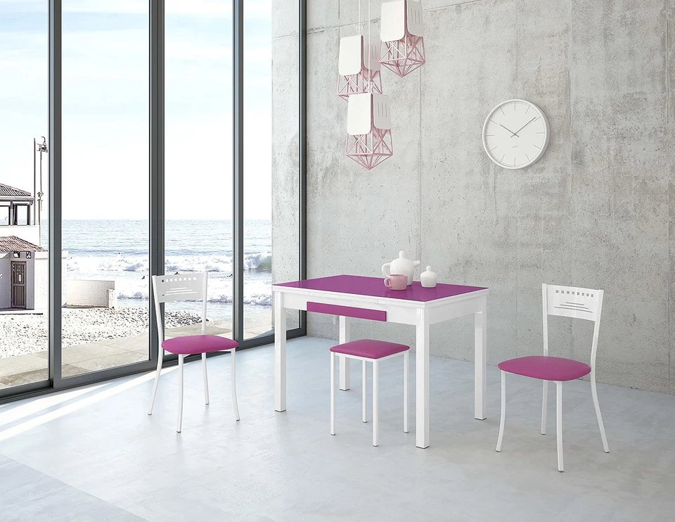 Alas Laminado Tavolo Da Cucina, Metallo, Rovere Tenesse, 100 X 60 Cm - Immagine 2 di 4