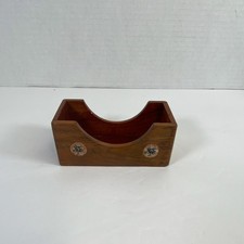 Wooden Business Card Holder with Decorative I...