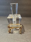 Vintage Tilso Hand Cut & Polished Crystal Perfume On Gold Tone Cherub Stand — photo 2