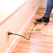8 Feet 3 Grounded Outlets Extension Cord with Hand/Foot Switch and Light Indi...