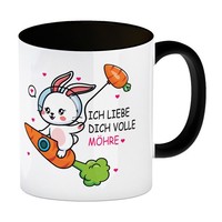 Ich Liebe Dich Volle MöHre HäSchen Kaffeebecher In Schwarz